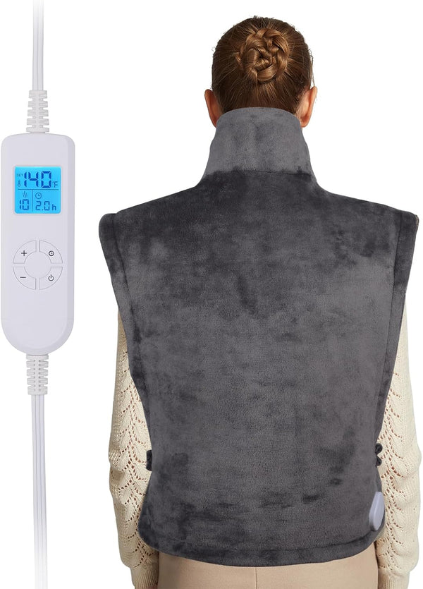 Ambershine XXXL King Size Neck & Shoulder & Back Heating Pad - 26"x35" with 10 Temperature Settings & 4 Auto-Off