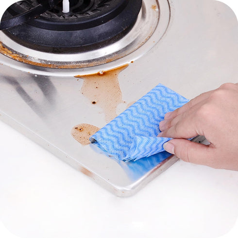 Blue Disposable Kitchen Cleaning Towel, Heavy Duty Cleaning Rags, Disposable Dish Cloths, 100 Count/Pack