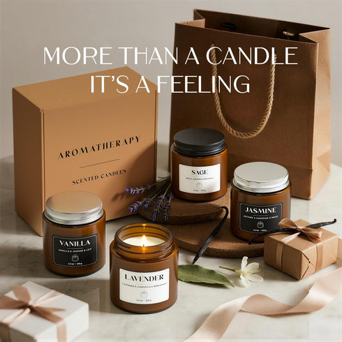 Set, Set, 14 oz) NORVENCE Scented Candles Gift Stress Relief Candles for Home, Premium Soy Candle Candles for Women