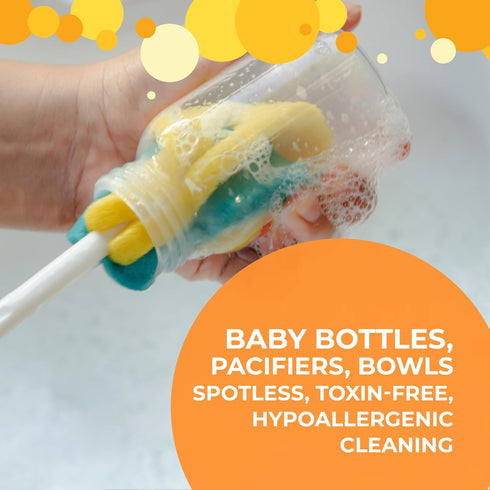 Baby Bottle & Dish Soap, Pack of 3 - EcoGarantie Certified, 100% Organic & Natural, Scent-Free