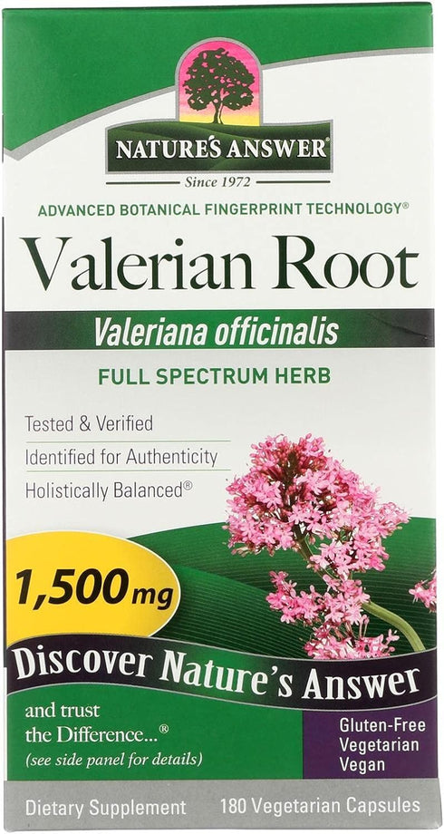 Nature's Answer Valerian Root 1,500 mg Capsules | Natural Sleep Aid | Stress Reliever for Restful Slumber