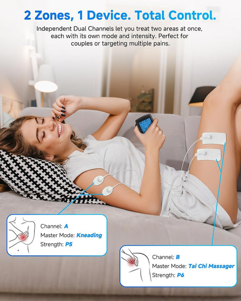 homchy 24 6 TENS Unit Muscle Stimulator, Modes Dual Channel TENS EMS Machine for Muscle Tension and Back Relief