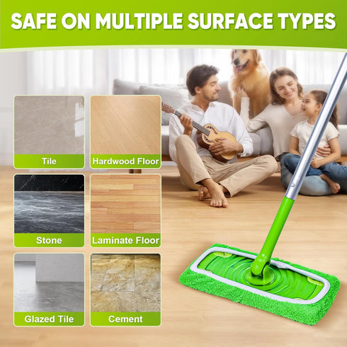 NXPPYY 6-Pack 100% Reusable Mop Pads Compatible with Sweeper Mop - Coral Fleece Washable Refills - Microfiber Dry & Wet
