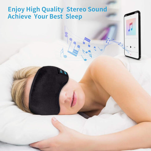 Sleep Headphones Bluetooth Eye Mask, Joseche Wireless Bluetooth 5.2, Handsfree Sleeping Mask with Built-in Speakers