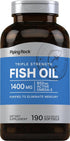 Piping Rock Triple Strength Omega 3 Fish Oil 1400 mg, 190 Softgels with EPA & DHA, Non-GMO