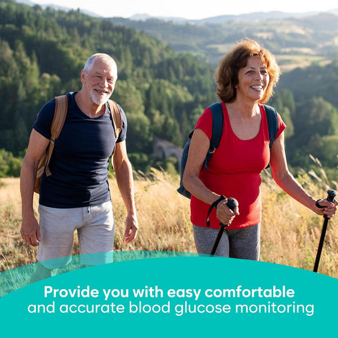 Easy@Home Blood Glucose Monitor Kit, Diabetes Testing Kit with 1 Lancing Device, 100 Test Strips & Lancets for Home Use