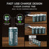 Pallus 4 1 4 Pack 1.5V LR20 6000mWh 1600x Rechargeable Lithium D Batteries with in USB-C Charge Cable, D Size Li-ion