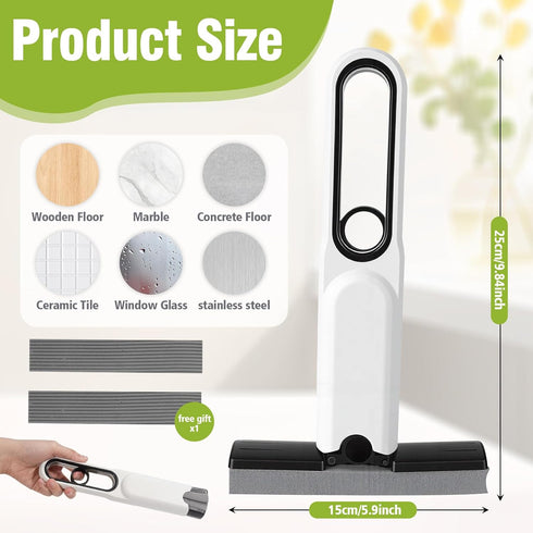 PISEMUAK 2 Countertop, Mini Sponge Mop Self Wringing, Foldable Desktop Mop with Upgraded Handle + Refill Heads, Compact