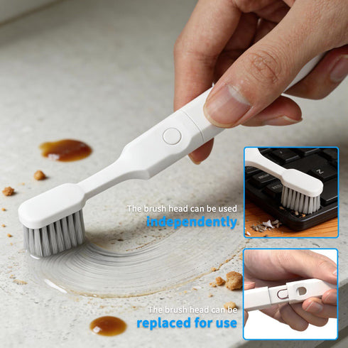 Kuaquetto Set 6Pcs 2Pcs Small Scrub Brush, Hard Bristle Crevice Cleaning Brush with Brush Heads & Handles