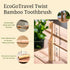 Bamboo Screwable Toothbrush, Two-Piece Design, Soft BPA-Free Bristles & Portable Case, Eco-Friendly for Travel & Daily