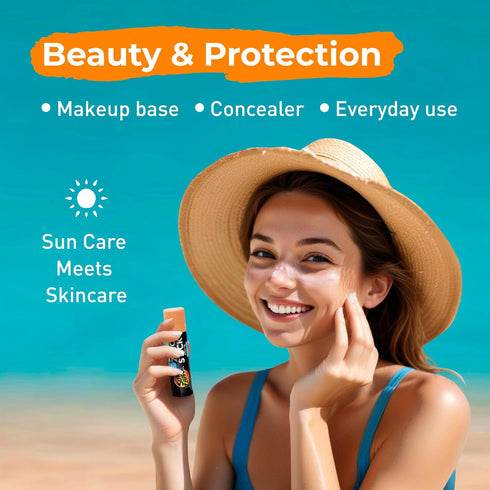 Sun Zapper Zinc Oxide Mineral Sunscreen Stick, SPF 50+, Water Resistant, Light Skin Tone (Bronze/Tan), 12g (0.42 Oz)