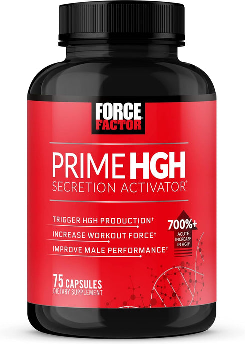 Force Factor Prime HGH Supplement for Men, 75 Capsules, Clinically Studied AlphaSize for Performance