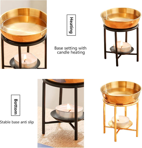 Qsvbeeqj Essential Oil Diffuser Oil Burning Stand with Stainless Steel Bowl Oil Diffuser for Long Fragranced in Any