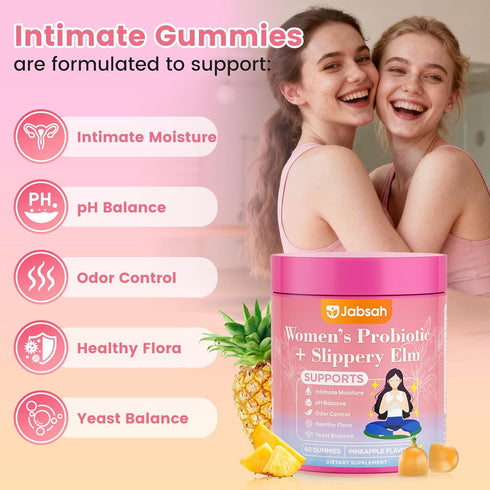 Gummies Gummy Immune (60 Count) Her Juicy Feminine Probiotics for Women, Women's Probiotic with Slippery Elm - Supports