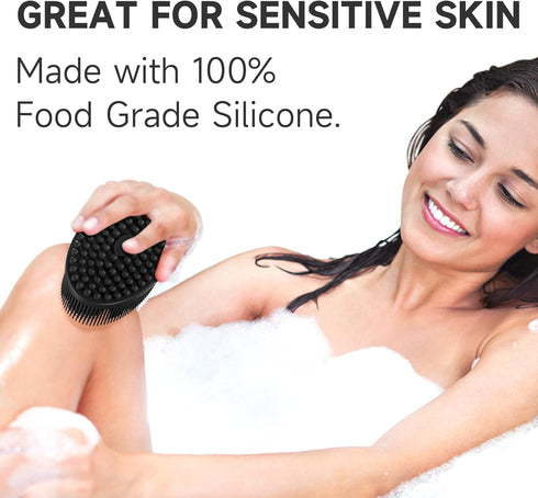 Metene 2 Pack Silicone Body Scrubber, Soft Exfoliating Body Scrubber for Shower and Bath Skincare Routine