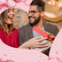 Pink Heart Vanity Mirror, 360 Degree Swivel Makeup Mirror, Double Sided Table Desk Countertop Mirror for Women and Girls