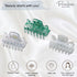 Parcelona French Classic Very Small Claw Clips Set of 3 for Girls Hair Accessories (Clear-White-Shadow Green)
