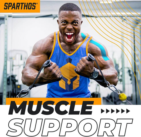 Sparthos Kinesiology Tape - Incredible Support for Sports and Recovery - Uncut 2 inch x 16.4 feet Roll with Free Taping
