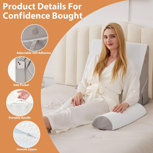 Set 9&12inch BIEEZZK Wedge Pillow for After Surgery, Wedge Pillow for Acid Reflux, Bed Wedge Pillow with Adjustable