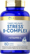 Carlyle Stress B-Complex Vitamin Supplement | 180 Caplets | with Vitamin C | Non-GMO, Gluten Free