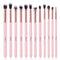 MSQ Eye Makeup Brushes Set with Soft Synthetic Hairs & Real Wood Handle for Eyeshadow, 12pcs (Pink)