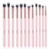 MSQ Eye Makeup Brushes Set with Soft Synthetic Hairs & Real Wood Handle for Eyeshadow, 12pcs (Pink)