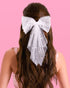 xo, Fetti Bachelorette Party Decorations, Pearl White Hair Bow - Bride to Be, Bridal Shower Gift