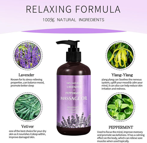 Newvenper Lavender Massage Oil for Calming, Soothing and Relaxing Muscles Massage Oil for Massage Ideal Body Oil