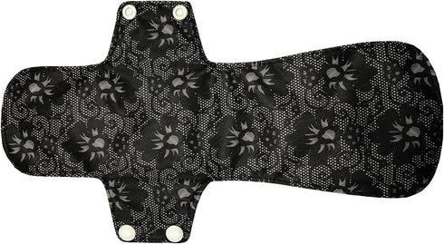 MUMBABY 5pcs 30.5cm 12inch / (Fit) Heavy Flow Charcoal Bamboo Mama Cloth/Menstrual Pads/Reusable Sanitary Pads (Black