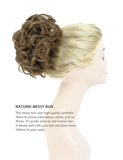 Yamel Messy Bun Hairpiece Updo Curly Bun Extension Combs in Light Brown for Women