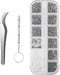 1100Pcs Eyeglasses Repair Kit - Tiny Sunglasses Screws, Nose Pads, Micro Screwdriver & Tweezer