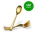 Pack 160 Plasticpro Disposable Heavy Duty Gold Plastic Knives, Fancy Plastic Silverware Looks Like Real Gold Cutlery