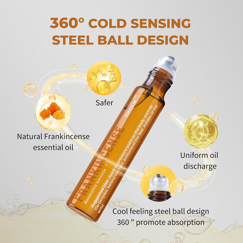 Spanish Premium Frankincense Oil Roll On – 100% Pure & Natural Frankincense Essential Oils for Versatile Aromatherapy