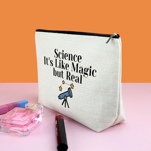 Thank You Gift for Scientist Women: Makeup Bag for Science Teacher, Physicist, Chemistry, Biology Graduation.