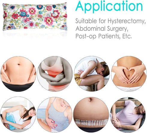Pillow for Abdominal Surgery, Myomectomy Comfort Cushion with Pocket for Belly Incision Recovery Gifts, Sunflower