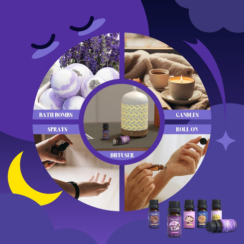 Set, 6 10 ML SALKING Sleep Essential Oils Pure and Natural EssentialOils, Fragrance Oil Scented Oils for Oil Diffusers