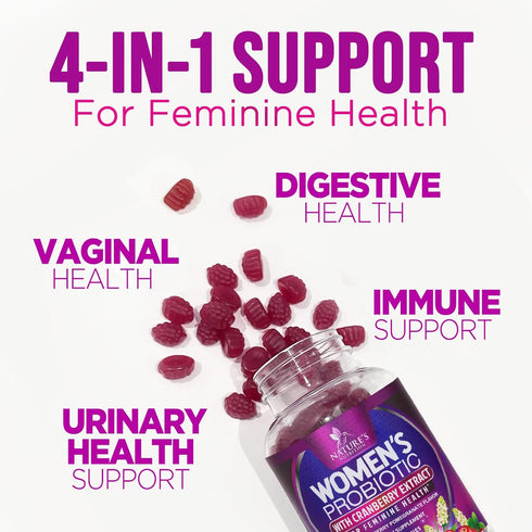 Probiotic Gummy for Women - 60 Gummies - 3 Billion CFU for Digestive & Immune Support