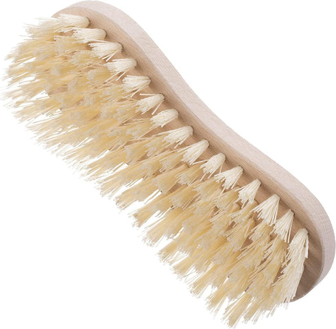 Konex Fiber Economy Utility Cleaning Brush, Heavy Duty Scrub Brush with Wood Handle (Peanut 2 Pack)