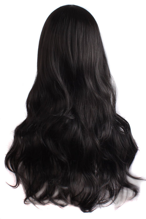 MapofBeauty 28 Inch Women's Long Curly Full Hair Wig, Black