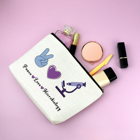 Microbiology Gifts for Women | Makeup Bag for Laboratory Technician and Biology Teacher Appreciation