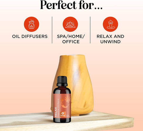 Relaxing Essential Oil Blend for Diffuser, Aromatherapy Oils for Home and Travel Stress Support