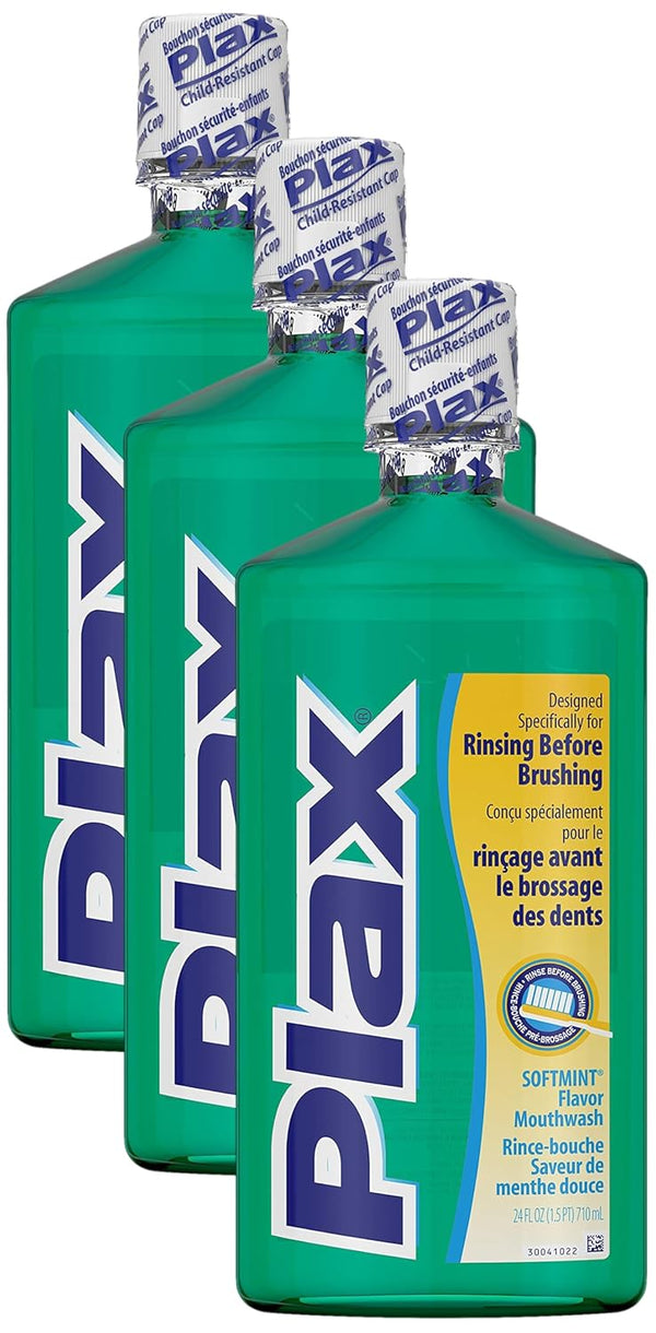 Plax Advanced PreBrushing Dental Rinse, Soft Mint, 24 Ounce (Pack of 3)