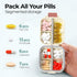 ZHIYES 7 Compartments Travel Pill Organizer, Foldable Portable Airtight Daily Pill Box, Compact Pill Case for Purse