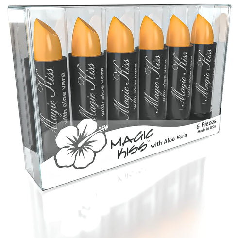 Magic Kiss Lipstick Set, Color Changing Orange with Aloe Vera, MADE IN USA