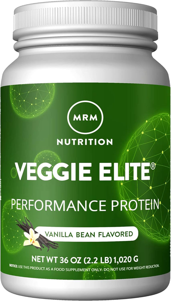 MRM Nutrition Veggie Elite Performance Protein, Vanilla Bean, Plant-Based, 30 Servings, Vegan, Gluten-Free