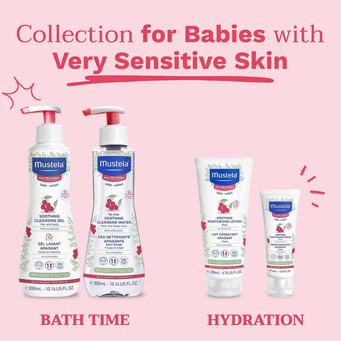 Mustela Baby Soothing Cleansing Gel, Fragrance-Free Hair & Body Wash for Very Sensitive Skin, 10.14 fl. oz.