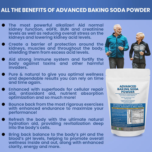 Immune, Advanced Baking Soda Powder: Organic Use Aluminum Free Baking Soda w/Superfoods to Support Kidneys, Stomach
