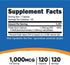 Nutricost Methylfolate 1000mcg, 120 Vegetarian Capsules - Gluten Free, Non-GMO
