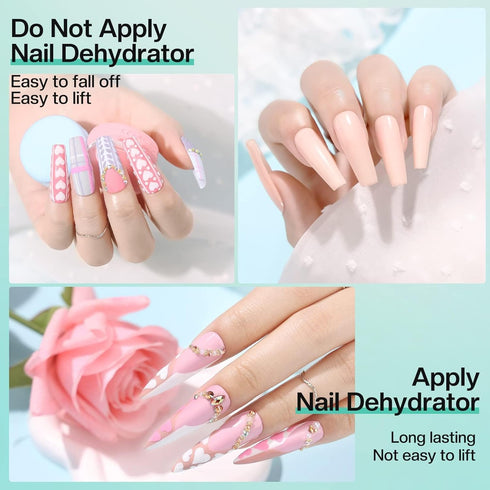 Morovan Acid Free Professional Nail Dehydrator Prep for UV Gel Polish Acrylic Nails, Fast Dry Natural Nail Primer