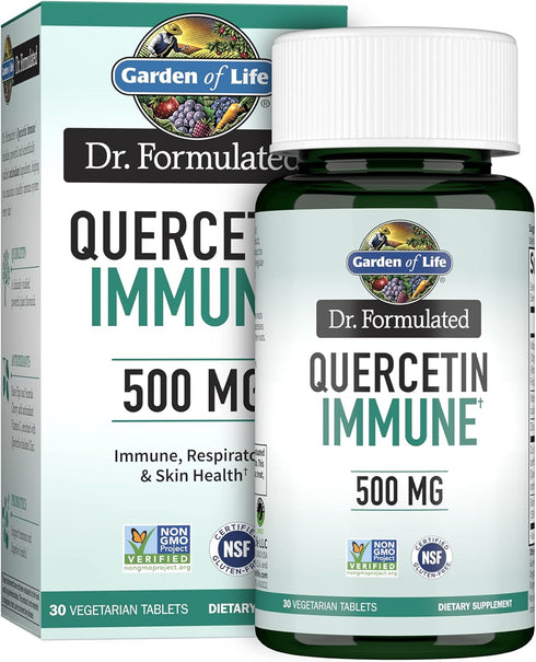 Garden of Life Quercetin Once Daily - 30 Tablets, Immune System Support with Vitamin C, D & Probiotics